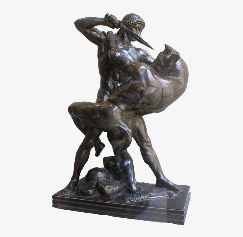 Antoine Louis Barye Was An Accomplished Artist And - Theseus Slaying The Minotaur By Barye, transparent png #1632969