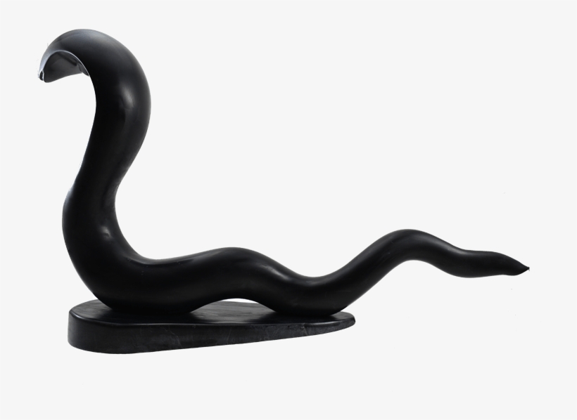 Black Stone Snake Sculpture 3 - Sculpture, transparent png #1633044