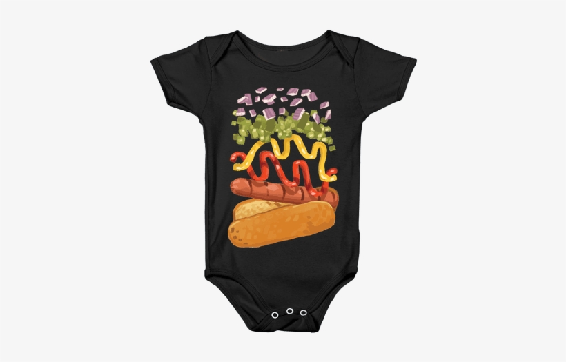 Anatomy Of A Hot Dog Baby Onesy - Anime Baby Shirts, transparent png #1633156
