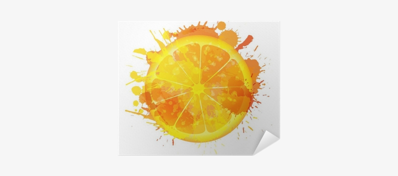 Orange Slice Made Of Colorful Splashes On White Background - Illustration, transparent png #1633338