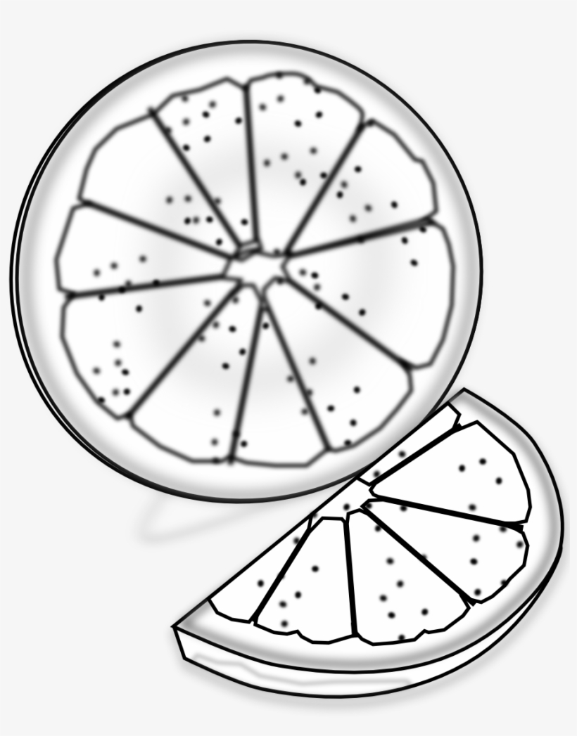 Food Orange Slice Orange Slice Black White Line Art - Orange Slice Clipart Black And White, transparent png #1633412