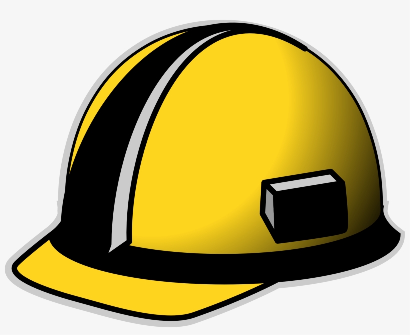 Hard Hat Clipart - Black And Yellow Hard Hat, transparent png #1634019