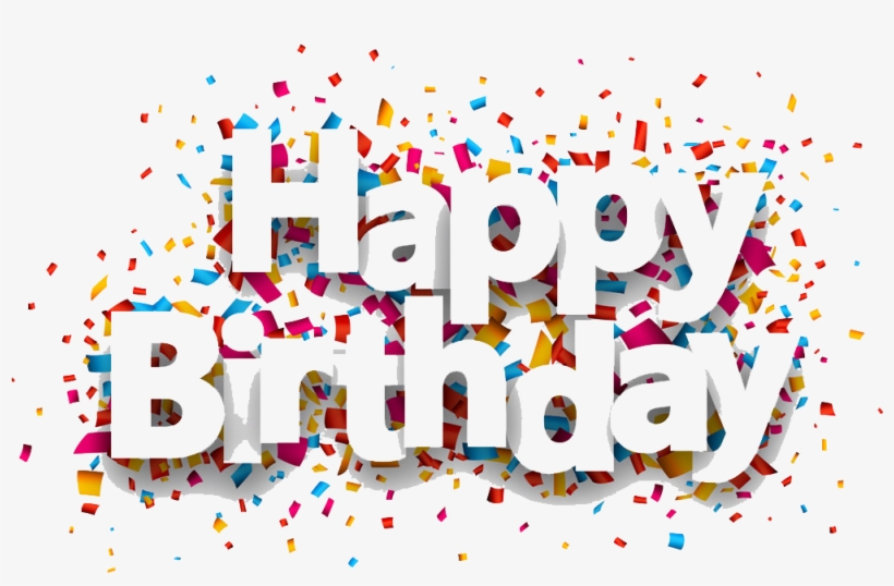 Happy Birthday With Confetti Design - Happy Birthday With Confetti, transparent png #1634130