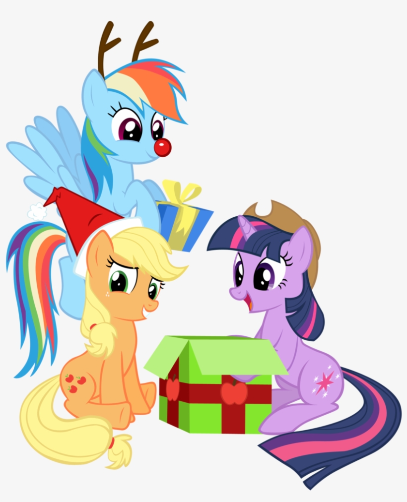 Accessory Swap, Applejack, Artist - My Little Pony Christmas Png, transparent png #1634588