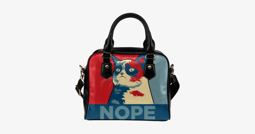 Sale Grumpy Cat Nope Leather Shoulder Handbag - A32671434492 Cat Bedroom Decor I Have An Idea Red Bath, transparent png #1635633
