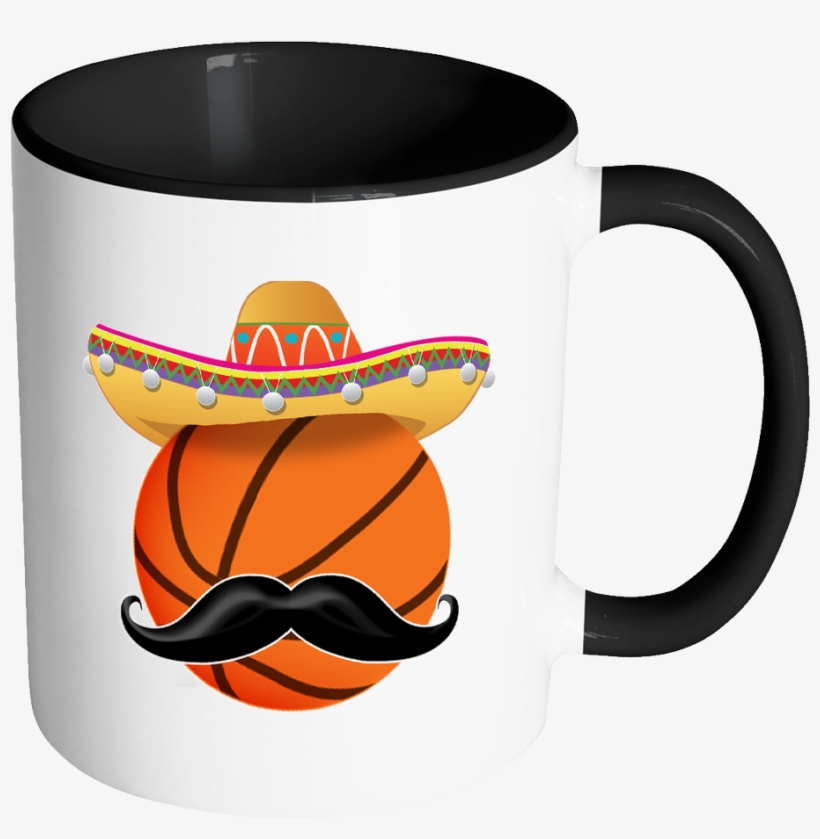 Funny Basketball Mustache Mexican Sport - Birthday Cup For Wife, transparent png #1635728