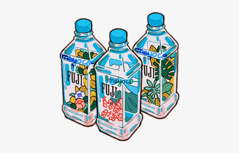 Aesthetic Bottles Water Fuji Aes Tumblr Anime Retro - Water Bottle Tumblr Png, transparent png #1635929