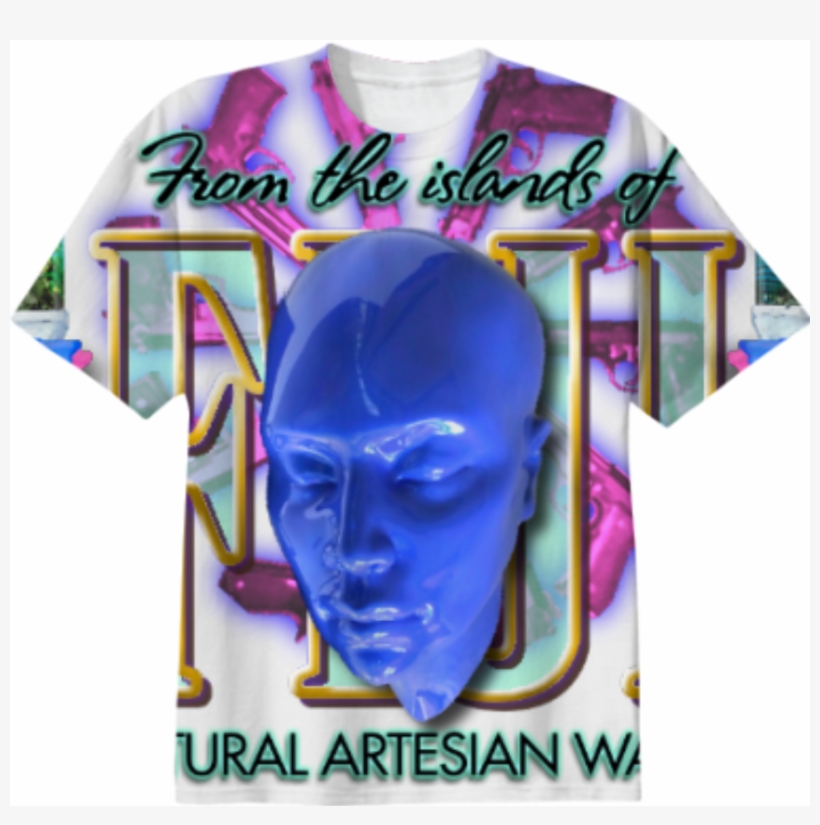 Shop Trippy Fiji Water T Shirt Cotton T Shirt By Yungvillains - Poster, transparent png #1636147