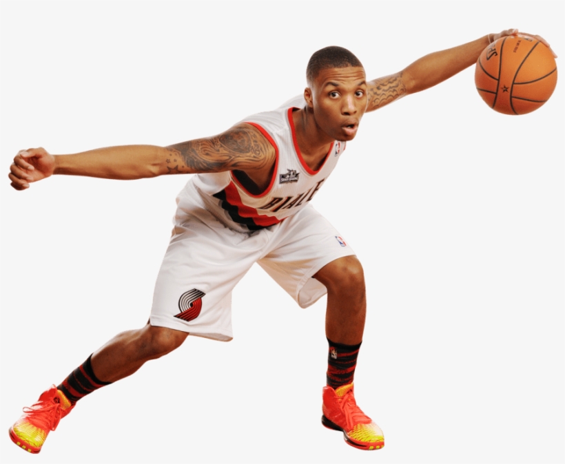 Damian Lillard Arms Spread - Autographed Damian Lillard Portland Trail Blazers 16x20, transparent png #1636513