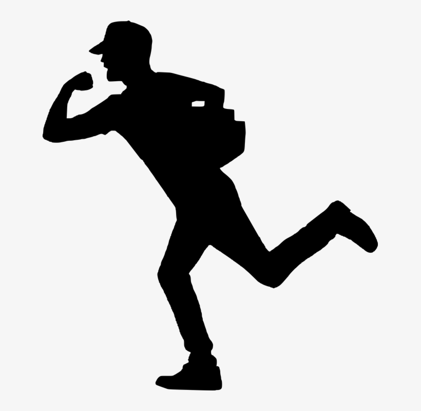 Free Photo Silhouette Delivery Man Fast Running Fast - Delivery Man Silhouette, transparent png #1637469