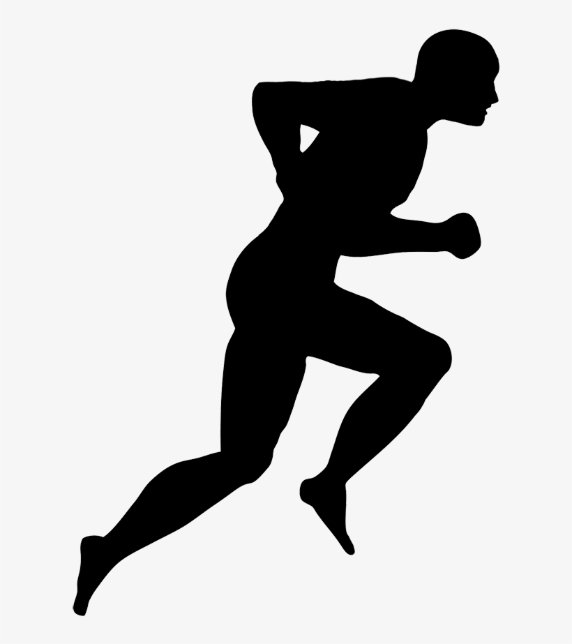 Running Man Silhouette - Running Man Clipart, transparent png #1637668