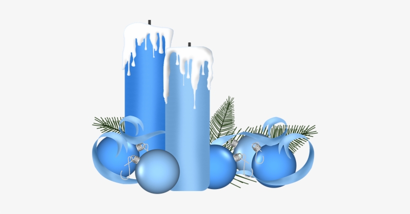 Png Christmas Candles Clipart Transparent - Esferas Navideñas Azules Png, transparent png #1638039