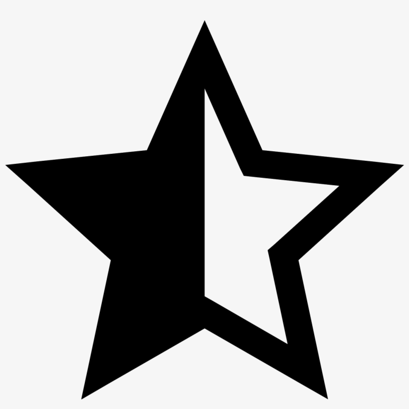 Star Half Empty Icon - Half Star Icon Png, transparent png #1638291