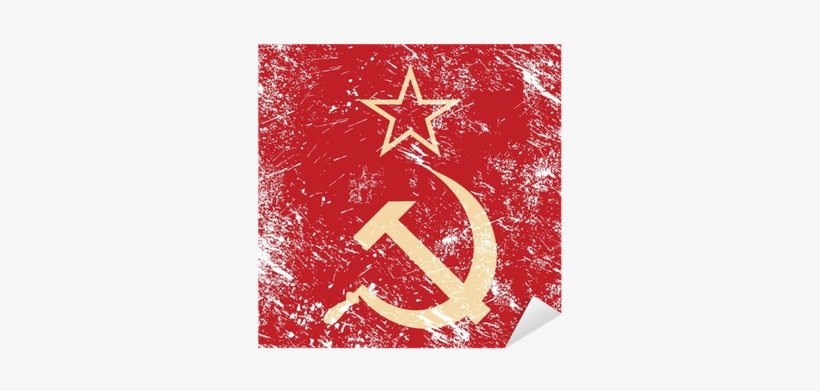 Soviet Union Retro Flag Sticker • Pixers® • We Live - Soviet Heart, transparent png #1638400