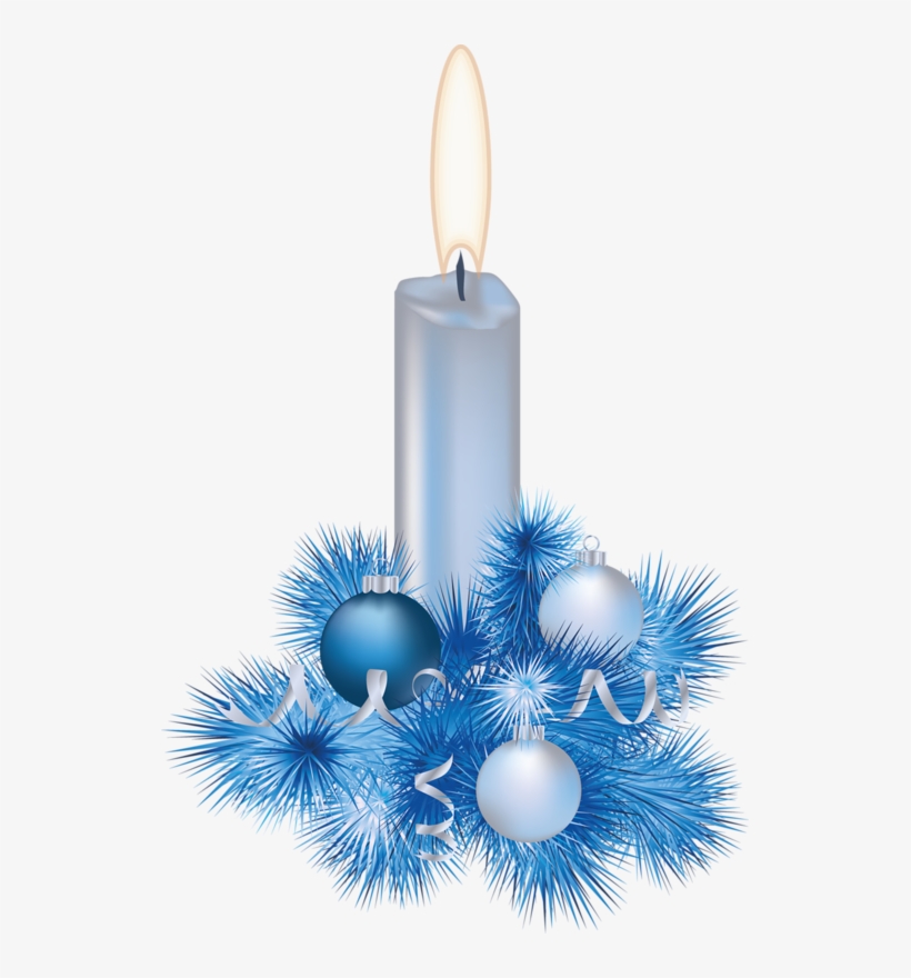Candles Clipart Blue Candle - Blue Christmas Decorations Png, transparent png #1638474