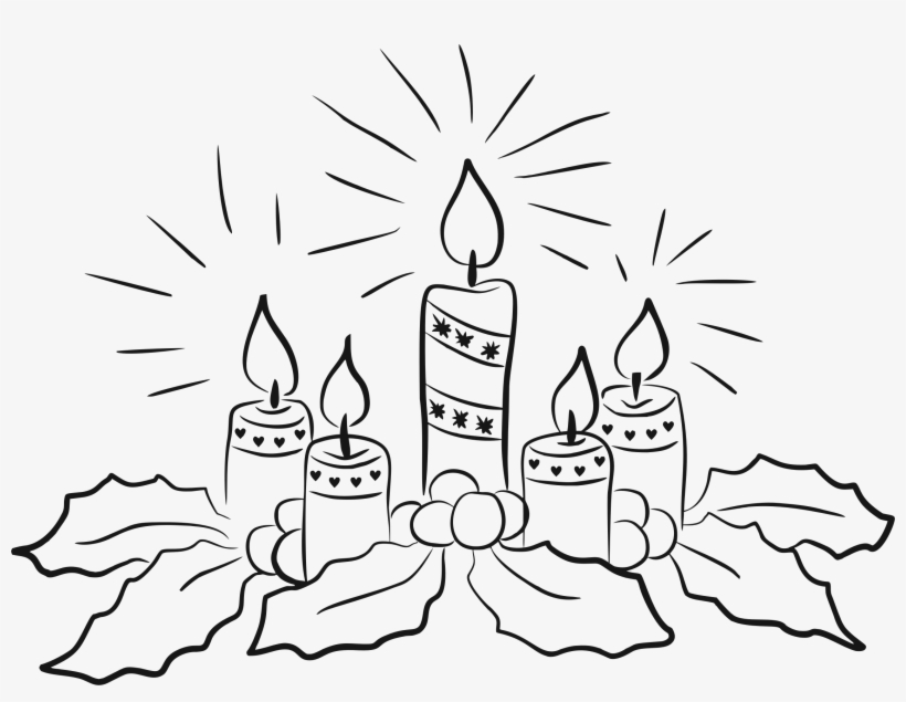 Vector Freeuse Candles Line Art Big Image Png - Christmas Candle Clipart Black And White, transparent png #1638565