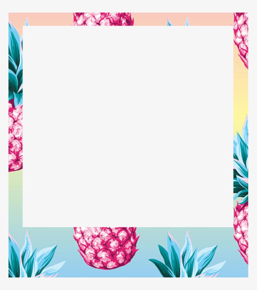 Border Frame Summer Pineapple Colorful Freetoedit - Ruqʿah Script, transparent png #1639400