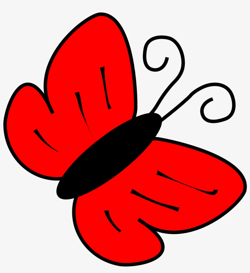 Red Butterfly - Red Color Clip Art, transparent png #1640311