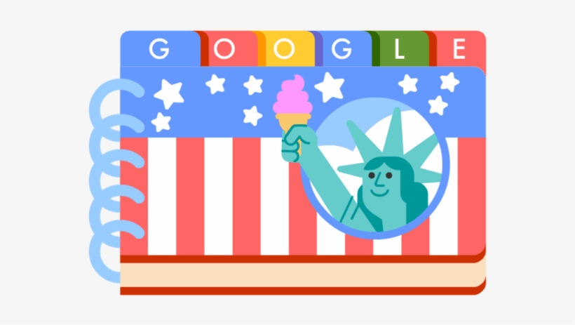 The Fourth Of July Is Tomorrow, But Google Has Uploaded - 4th Of July Google Doodle 2018, transparent png #1640393