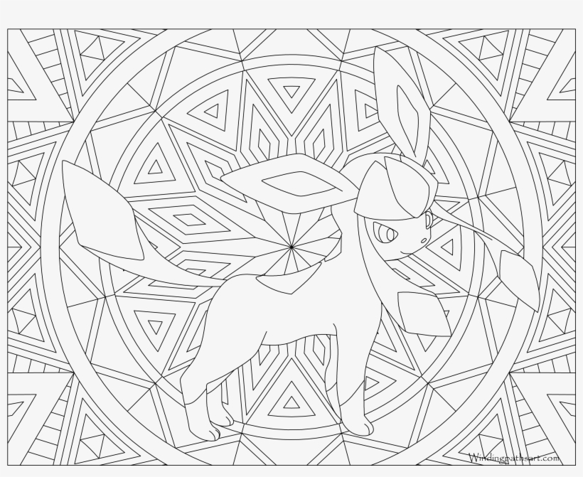 #471 Glaceon Pokemon Coloring Page - Coloring Pages Adults Pokemon, transparent png #1640862