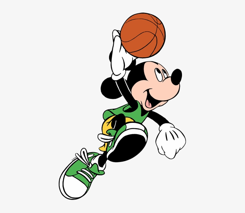 Minnie Mouse Clipart Basketball - Mickey Mouse Plays Basketball Clipart, transparent png #1641263