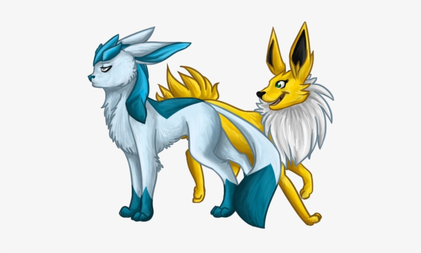 Cute Old Stock Image - Male Glaceon And Female Jolteon, transparent png #1641385