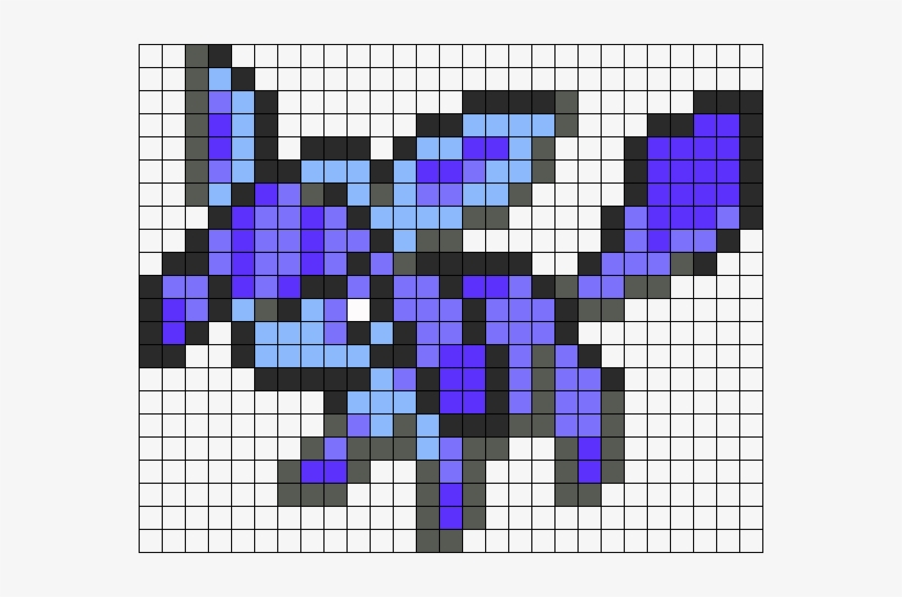Glaceon Sprite Perler Bead Pattern / Bead Sprite - Glaceon 8 Bit, transparent png #1641457