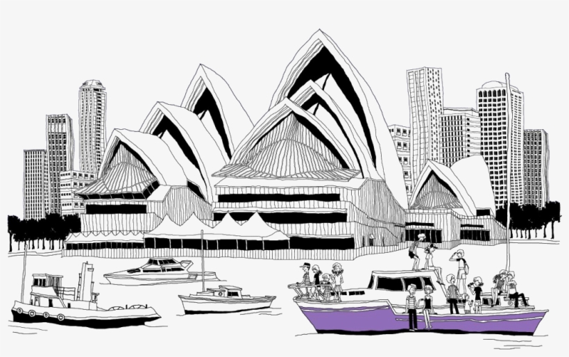 Sydney Opera House City Of Sydney Architecture Drawing - Detailed Drawing Of Sydney Opera House, transparent png #1641666