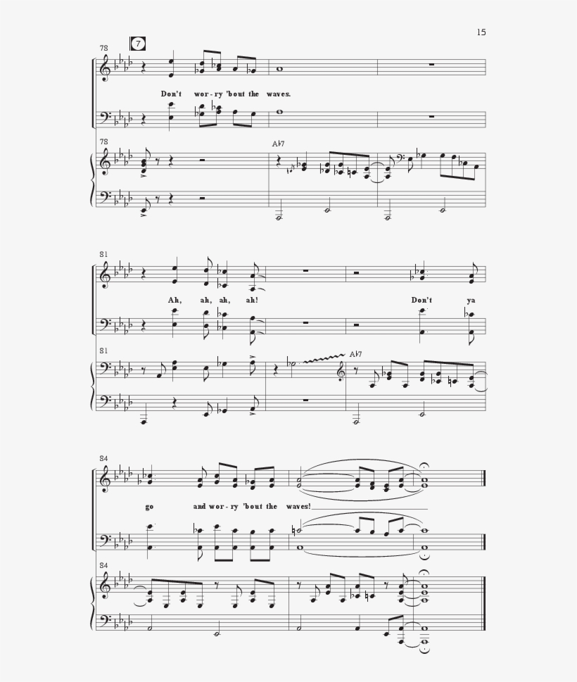 Don't Worry About The Waves Thumbnail - Sheet Music, transparent png #1641751