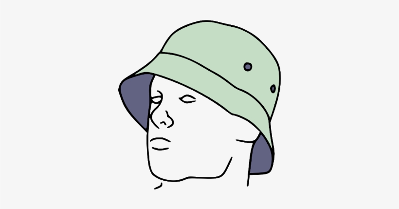A Soft Cotton Hat With A Wide, Downwards-sloping Brim - Bucket Hat Drawing, transparent png #1642097