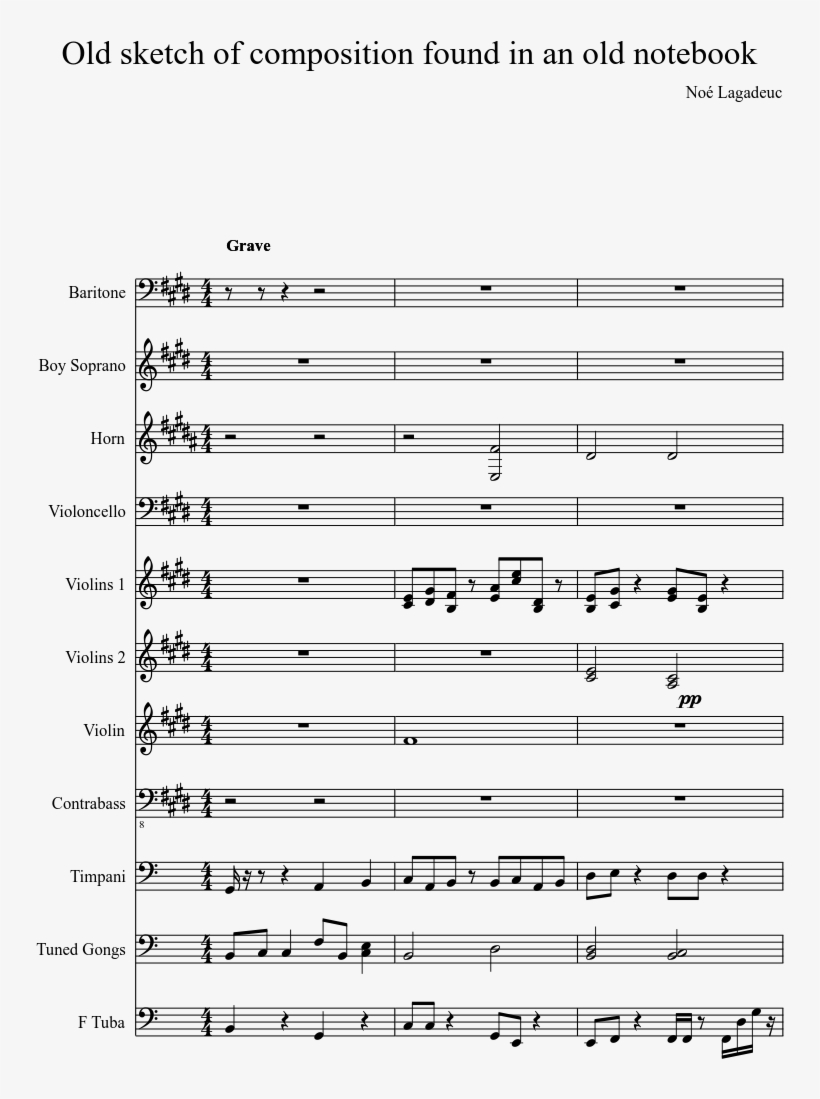 Old Sketch Of Composition Found In An Old Notebook - Escape From The City Score, transparent png #1642161