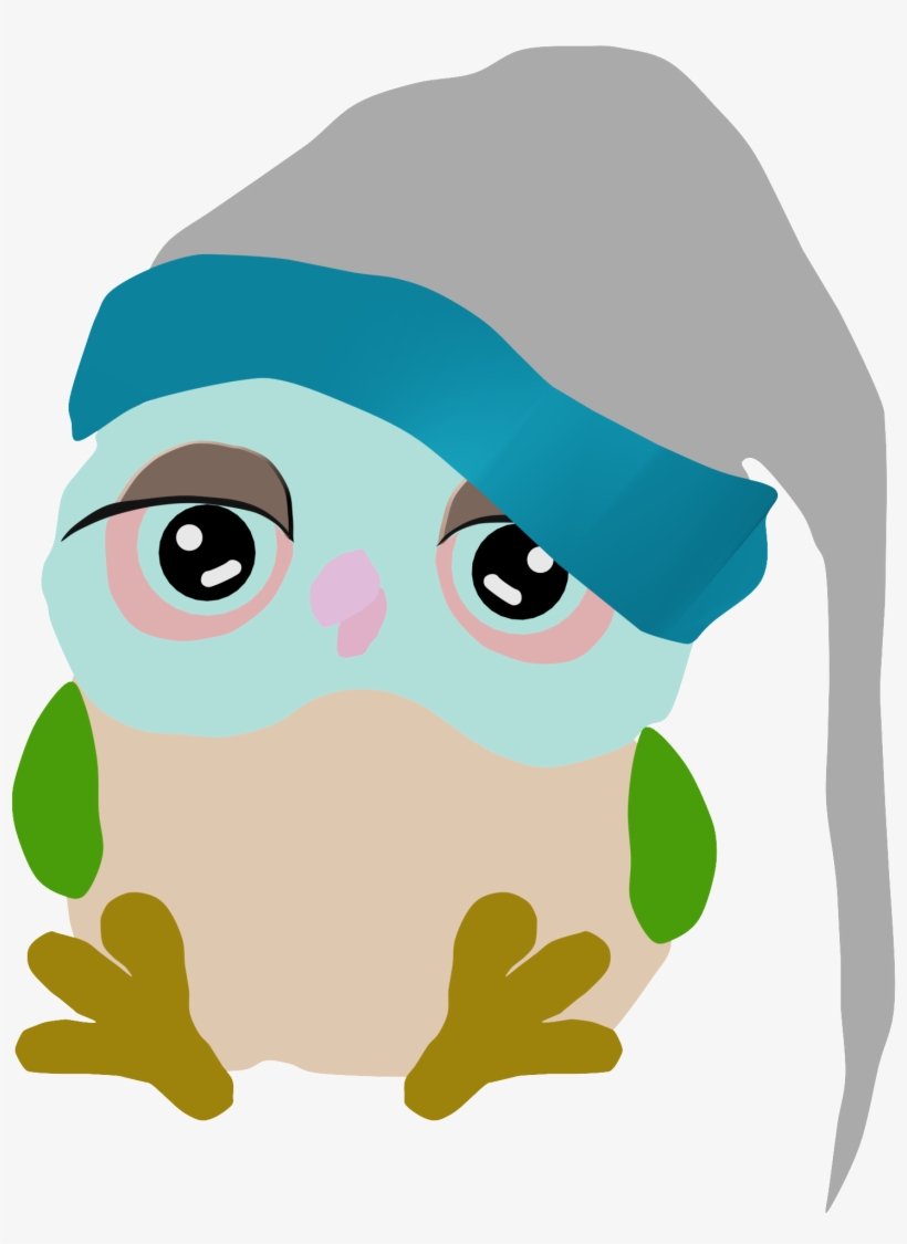 Cartoon Owls Cute Christmas Night Sleep Clipart Png - Owl Sleeping Clipart, transparent png #1642647