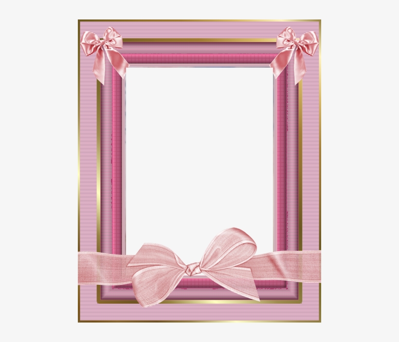 Pink Transparent Frame With Pink Bow - Transparent Photo Frames Pink, transparent png #1642847