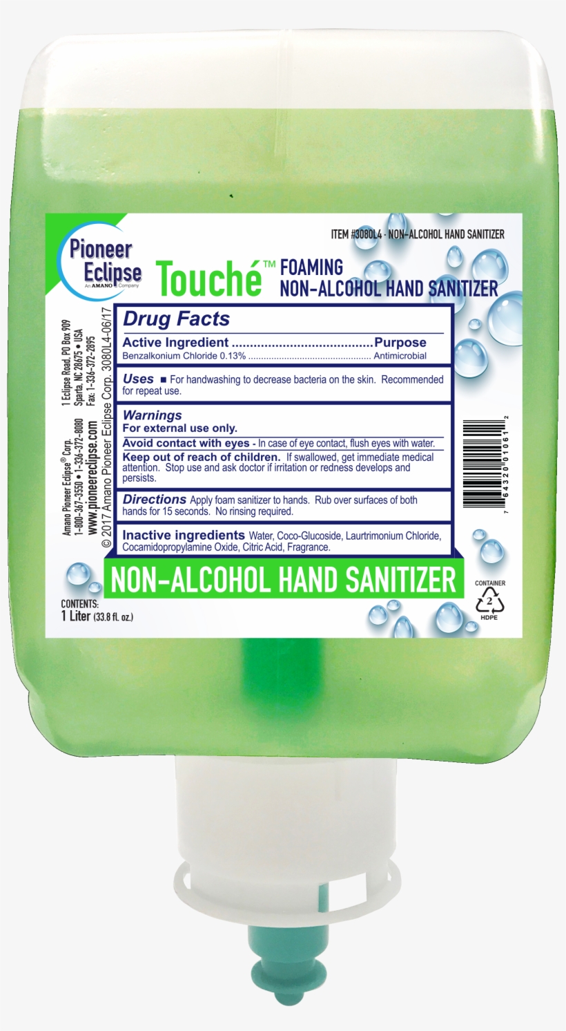 Touché Foaming Hand Non Alcohol Hand Sanitizer High - Gas, transparent png #1643597
