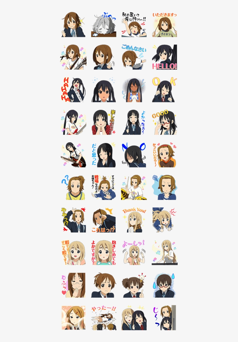 K-on - K On Telegram Stickers, transparent png #1643848