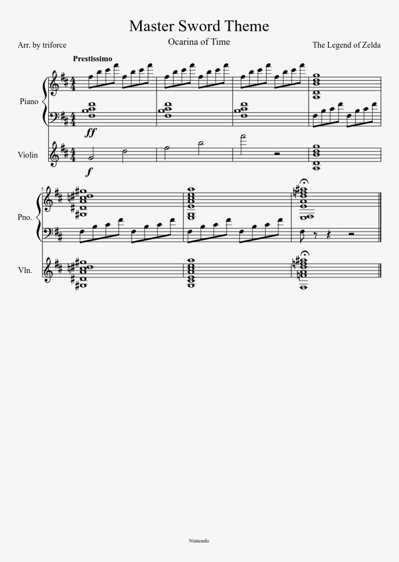 Master Sword Theme Sheet Music Composed By The Legend - Zelda Master Sword Sheet Music, transparent png #1644693
