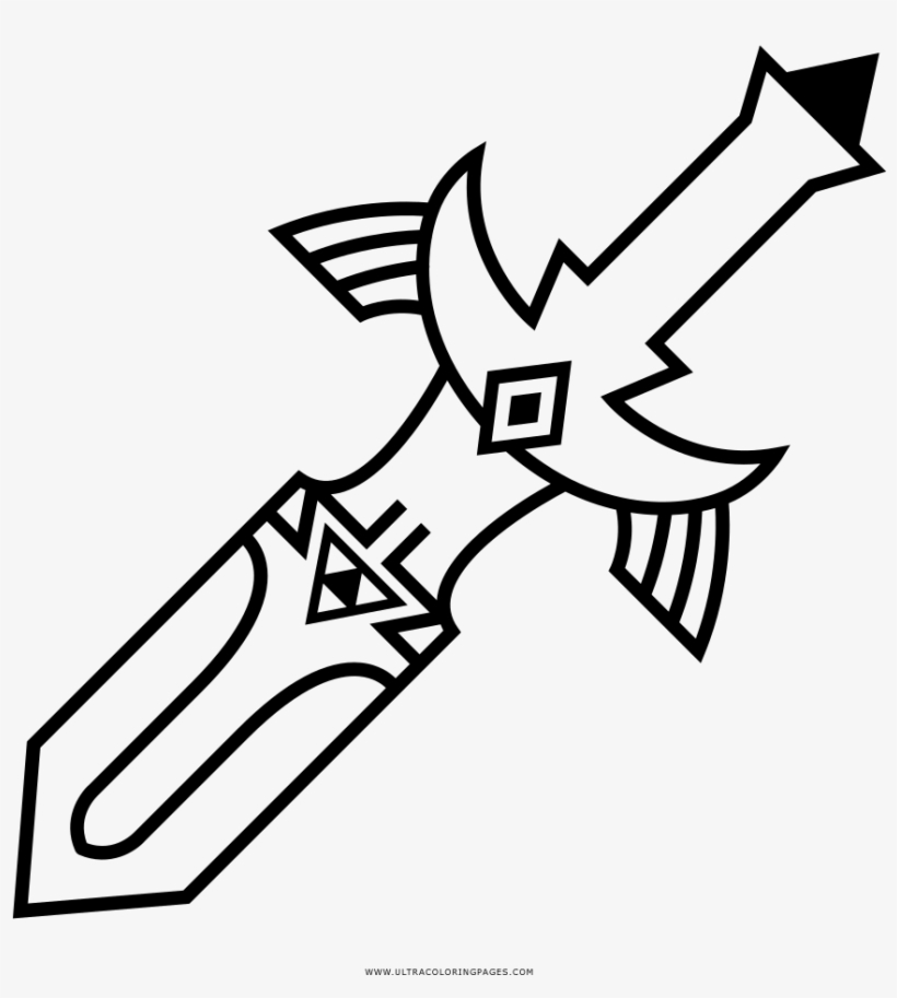 Master Sword Coloring Page - Imagens De Espadas De Fogo Para Colorir, transparent png #1644775