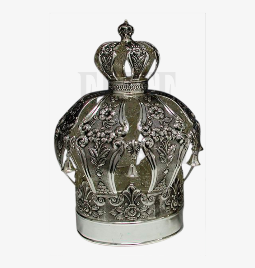 Silver Plated Torah Crown With Flowers, transparent png #1644897
