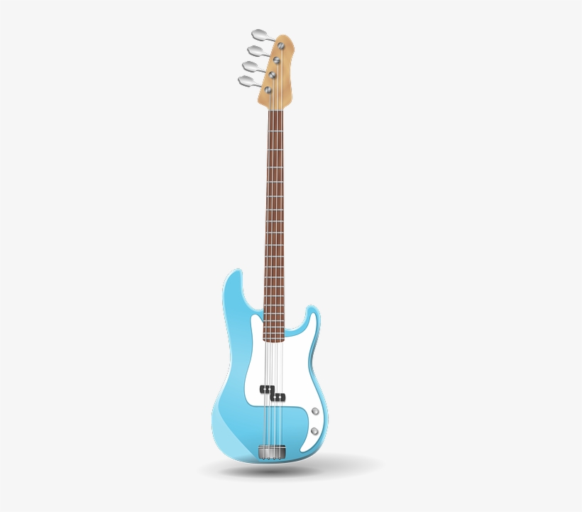 Music, Sound, Electric Guitar, Tunes, Blue - Transparent Background Bass Guitar Clip Art Jpeg, transparent png #1645207