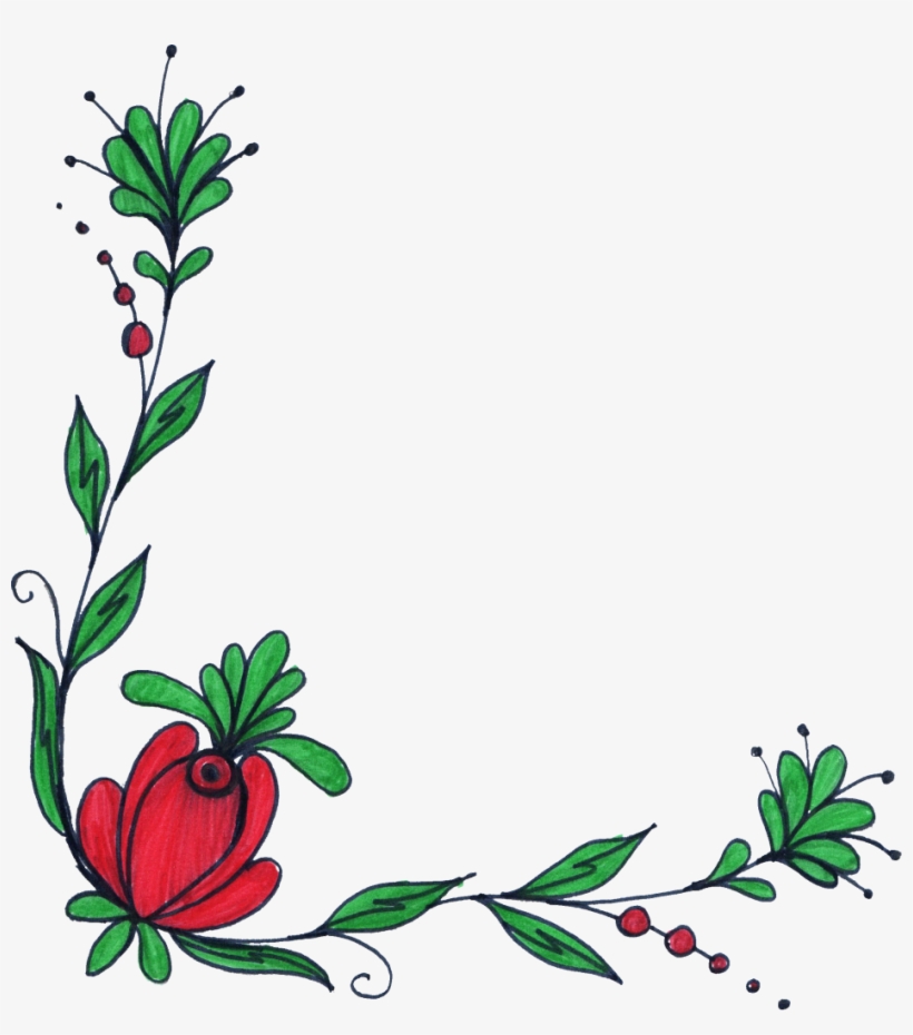 Corner Flower Drawing At Getdrawings - Creative Artistic Border Designs, transparent png #1645287