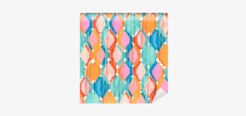 Watercolor Ikat Seamless Pattern - Watercolor Painting, transparent png #1646120