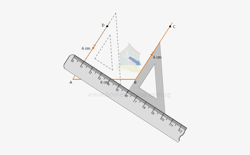 Drawing A Rhombus - Set Square Parallel Lines, transparent png #1646485