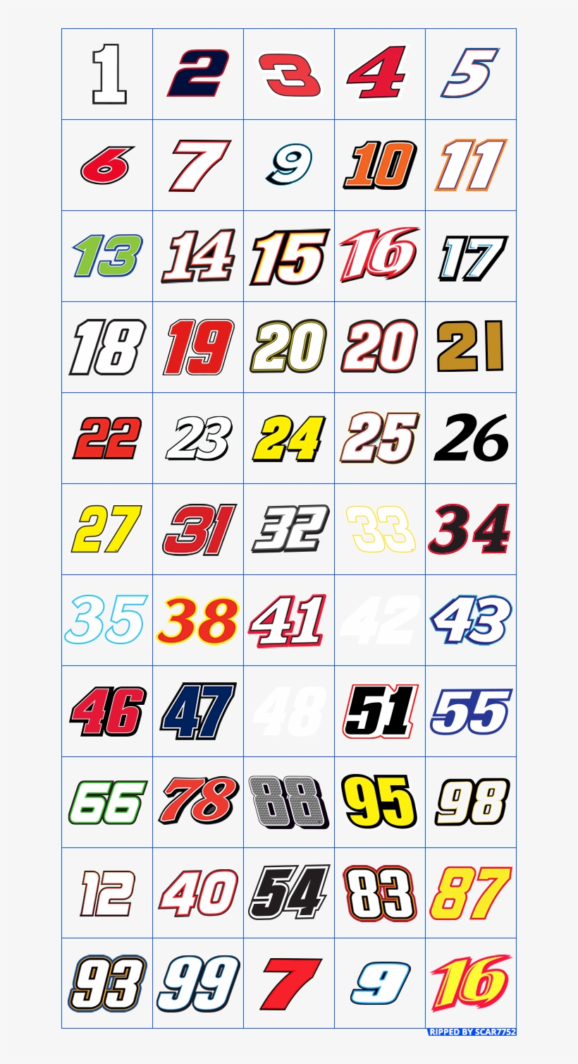 Nascar Numbers Svg