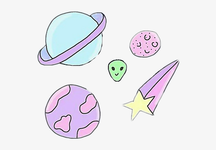 Clip Black And White Misspersonality Cute Kawaii Alien - Cute Kawaii A Planet, transparent png #1647005