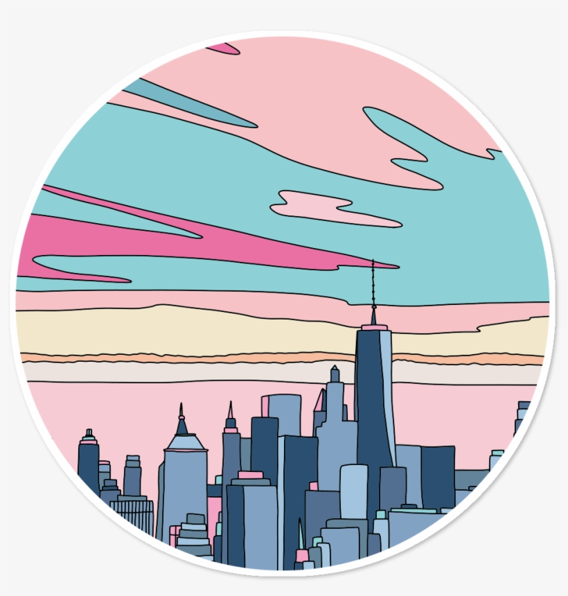 Adesivo City Sunset By Elebea De Sasa Elebea - Sunset Stickers, transparent png #1647716
