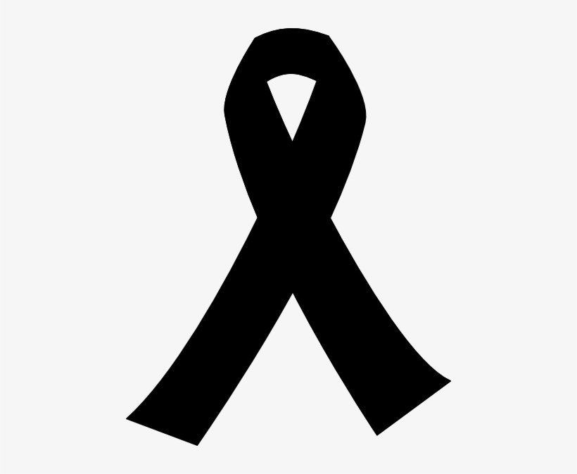 Pix For Cancer Ribbons Outline - Black Ribbon Mourning Png, transparent png #1647946