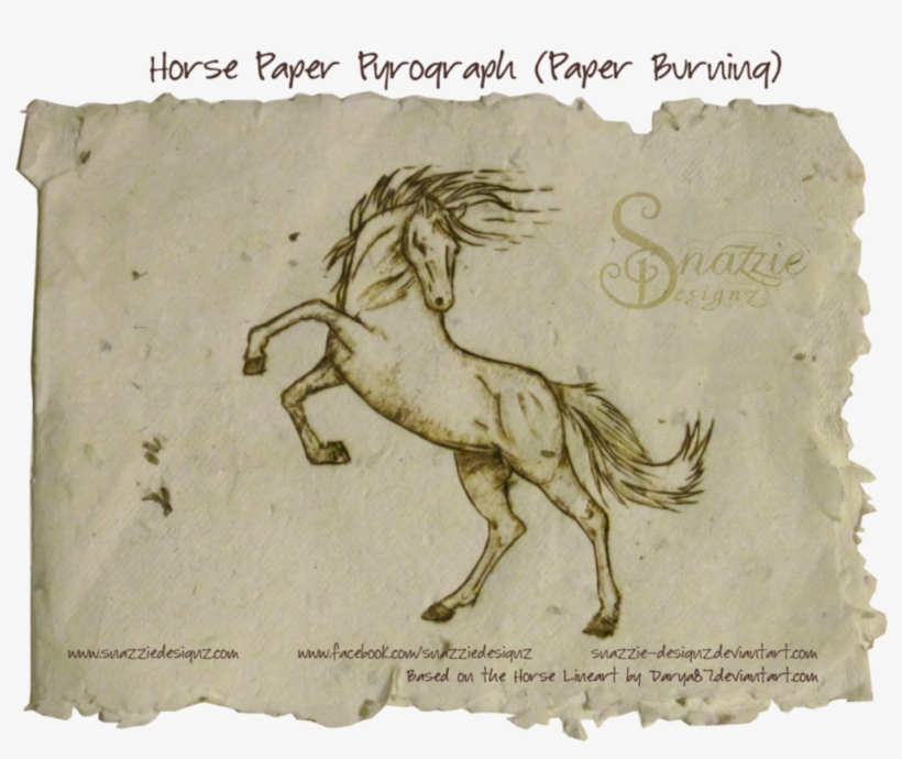 Horse Paper Pyrograph By Snazzie-designz On Deviantart - Horse, transparent png #1648257