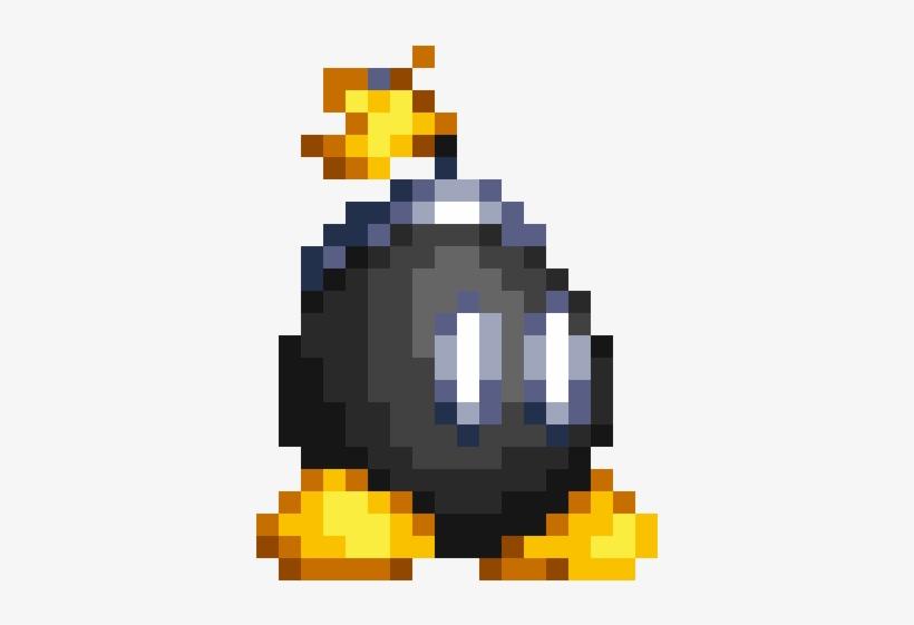 Pixel Art Mario Bob - 8 Bit Bomb Omb, transparent png #1648929