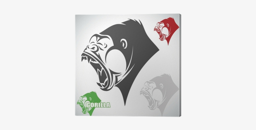 Vector Illustration Canvas Print • Pixers® • We Live - Gorilla, transparent png #1649225