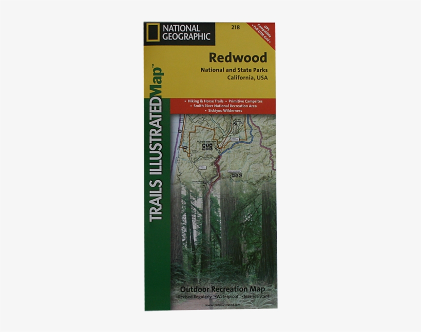 National Geograhic Trail Map Of Redwood National And - National Geographic Trails Illustrated Map Redwood, transparent png #1650653